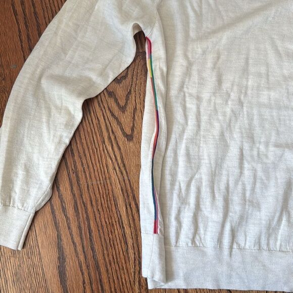 Paul Smith Wool V-neck Lightweight Sweater with Colorful Stripes Size XL - Picture 4 of 6